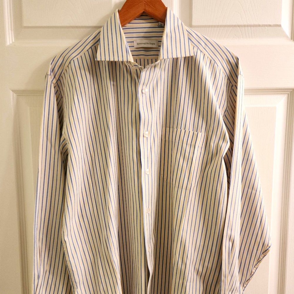 Ermenegildo Zegna Striped Dress Shirt Size 43 / XXL